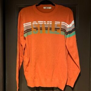 Y2K 3C Men’s Sweater “STYLE” multicolor print XXL